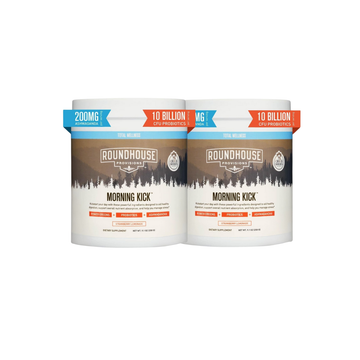 ROUNDHOUSE PROVISION Morning Kick Superfood Drink – Strawberry Lemonade Flavor – Zero Sugar Greens with Collagen, Probiotics & Ashwagandha – 30 Servings Each – Pack of 2